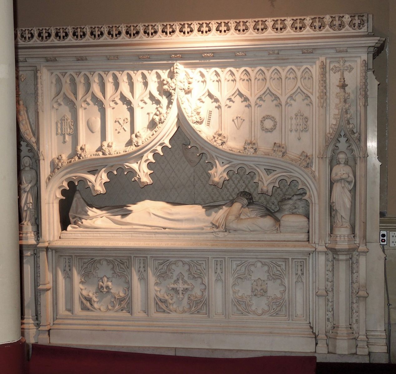 Fig 1. Frank Wills (architect) and Henry Kirke Brown (sculptor), canopy tomb of Edward Shippen Burd, 1849-1860, St. Stephen’s Episcopal Church, Philadelphia