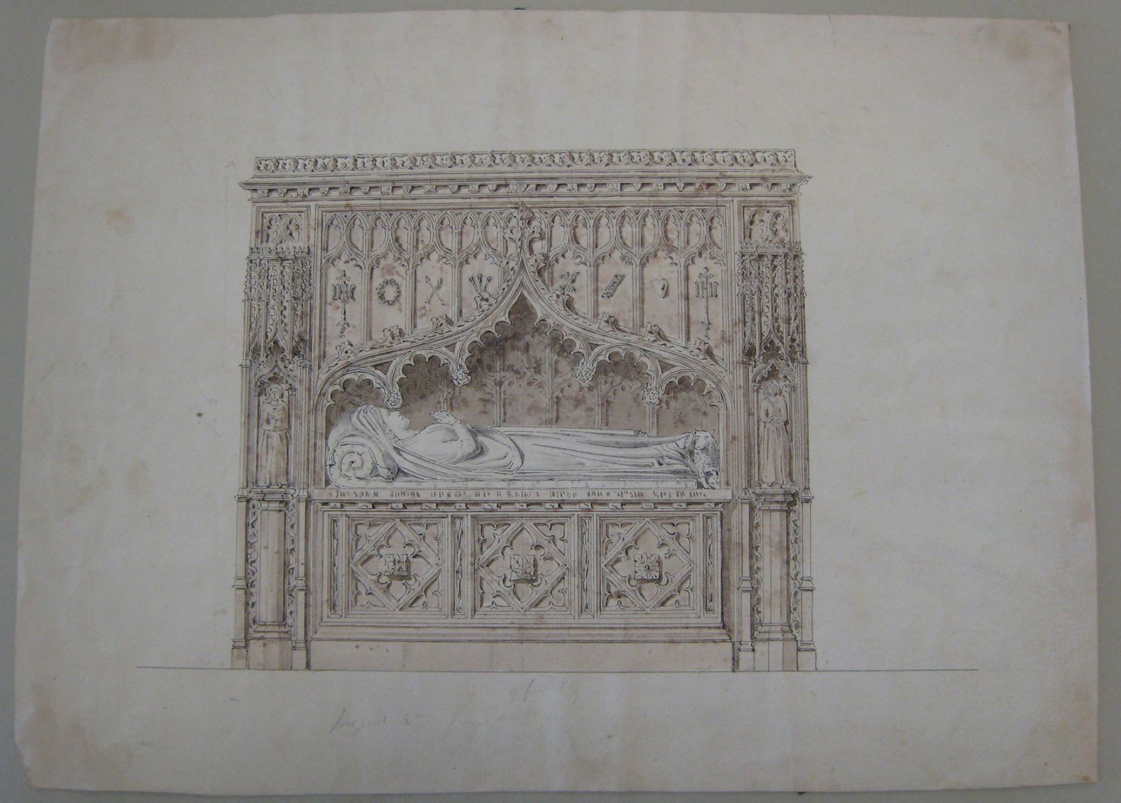 Fig 8. Attributed to Frank Wills, “Drawing of a Tomb 1850,” Library and Archives Canada (LAC), Ottawa. Photo: Hagit Hadaya