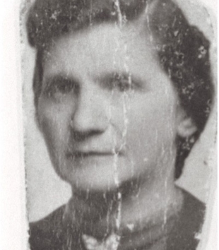 A black and white photograph of a woman