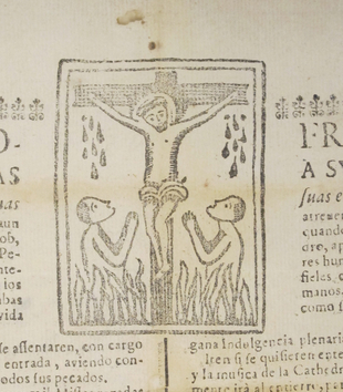 Woodcut of Christ on the crucifix