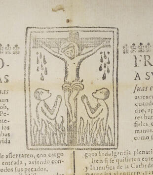 Woodcut of Christ on the crucifix
