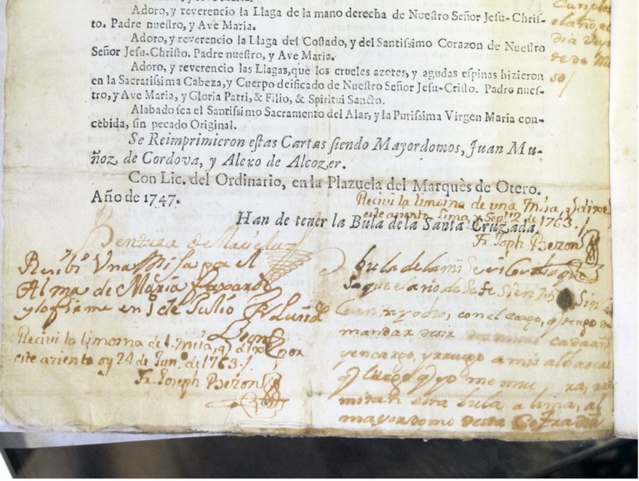 Aged paper with both printed text and handwriting 